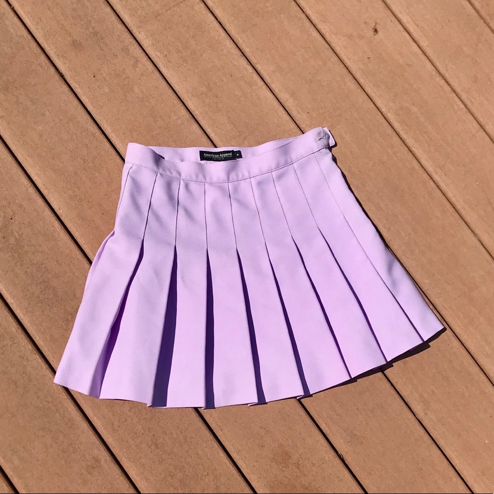 American Apparel Purple Pleated Tennis skirt